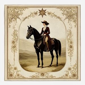 Western Cowgirl Horse Print Scarf | Square 27.5” x 27.5”